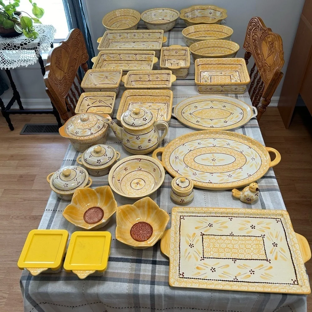 temptations bakeware presentable ovenware old world yellow Tara baking dish